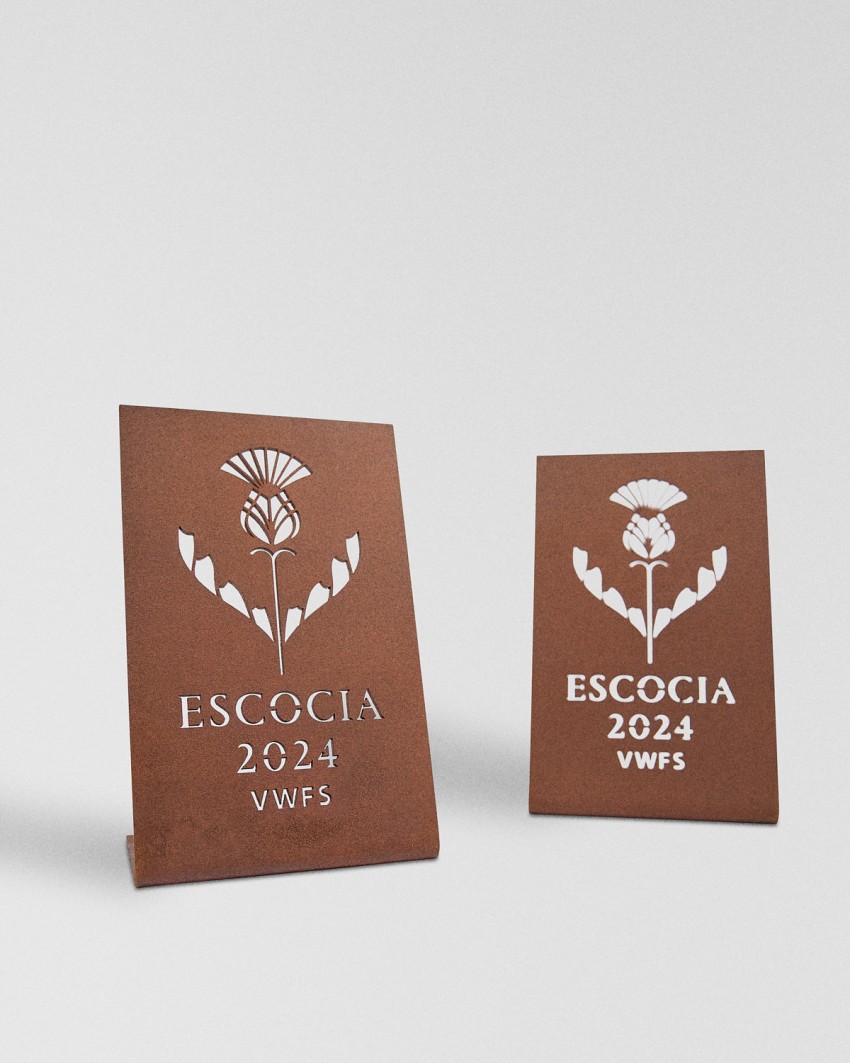 Custom-made trophy manufactured by Sustain Awards for VWFS, 2024