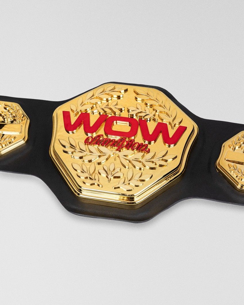 Custom-made MMA trophy for WOW, 2025. MMA championship belt trophy