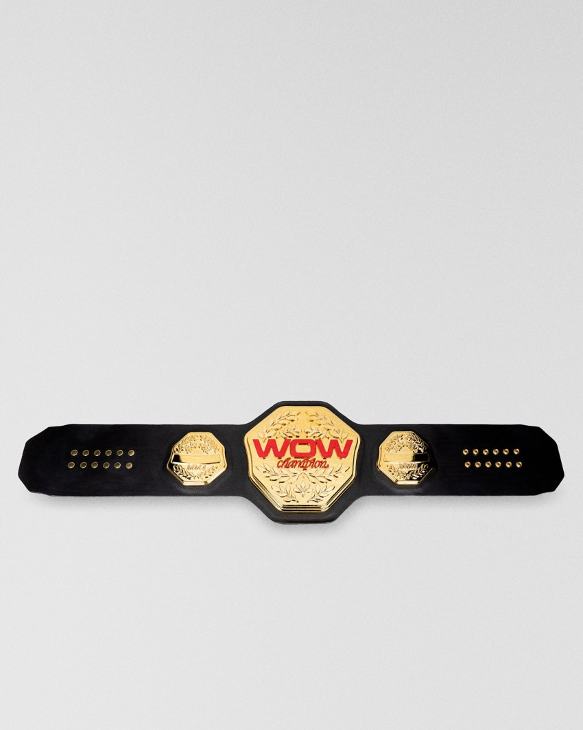 Custom-made MMA trophy for WOW, 2025. MMA championship belt trophy